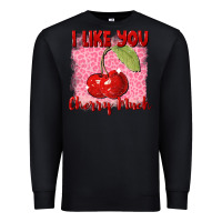 Black i like you cherry much Premium Sweatshirt - FaDigitalArtStudio