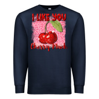 Navy i like you cherry much Premium Sweatshirt - FaDigitalArtStudio