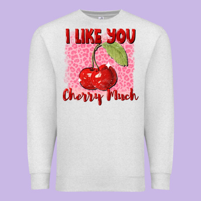 I Like You Cherry Much Premium Sweatshirt Designed By Fadigitalartstudio