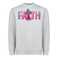 Heather Grey Cancer Faith with gemstone Heavyweight Sweatshirt - NancyCooperArtShop