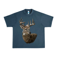 Midnight Navy white tailed buck deer head Urban Heavy Tee - LillyAllenDesigns