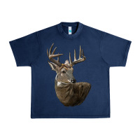Navy white tailed buck deer head Urban Heavy Tee - LillyAllenDesigns