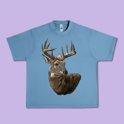 White Tailed Buck Deer Head Urban Heavy Tee Designed By Lillyallendesigns