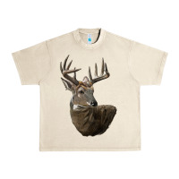 Sandshell white tailed buck deer head Urban Heavy Tee - LillyAllenDesigns