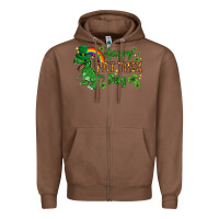 Chestnut St. Patrick's Happy Pat T-Rex Day with rainbow Zipper Hoodie - HowdyJamesFarm