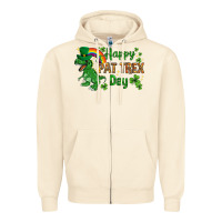 Sandshell St. Patrick's Happy Pat T-Rex Day with rainbow Zipper Hoodie - HowdyJamesFarm