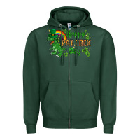 Sports Green St. Patrick's Happy Pat T-Rex Day with rainbow Zipper Hoodie - HowdyJamesFarm