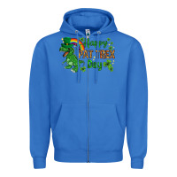 St. Patrick's Happy Pat T-rex Day With Rainbow Zipper Hoodie | Teevron
