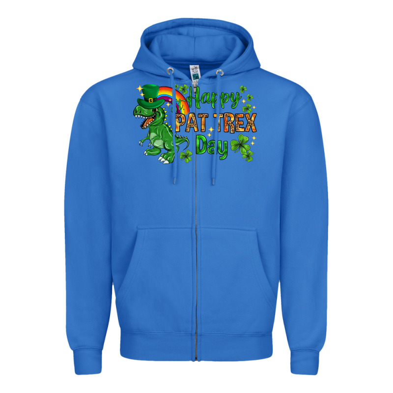 St. Patrick's Happy Pat T-rex Day With Rainbow Zipper Hoodie by HowdyJamesFarm | Teevron