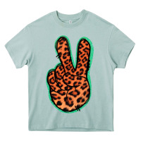 Arona Orange Leopard Peace Sign Heavy Core Tee - Jasminsmagicworld
