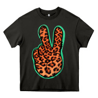 Asphalt Orange Leopard Peace Sign Heavy Core Tee - Jasminsmagicworld