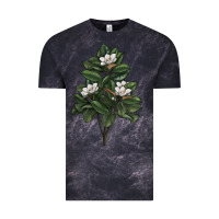 Cloud Black Magnolia Flower Illustrations Vintage Tee - LillyAllenDesigns
