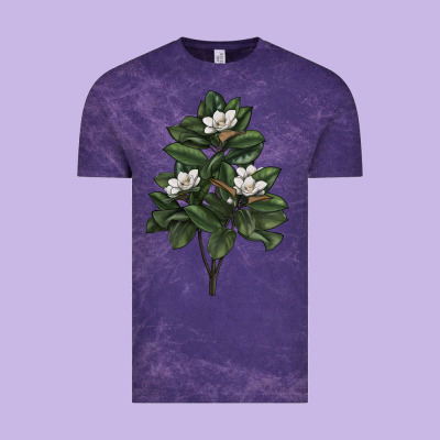 Magnolia Flower Illustrations Vintage Tee Designed By Lillyallendesigns