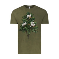 Vintage Olive Magnolia Flower Illustrations Vintage Tee - LillyAllenDesigns