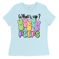 Baby Blue what's up peeps Ladies Tee - MaliasSmallBusiness