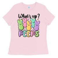 Bubblegum Pink what's up peeps Ladies Tee - MaliasSmallBusiness