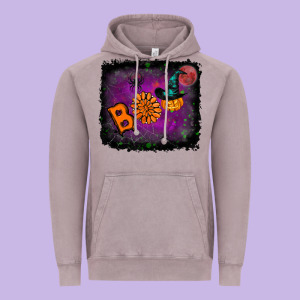 Boo Gemstone Halloween Pumpkin Vintage Hoodie Designed By Ranaportraitstore