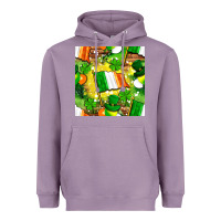 Lavender Ireland flag with St. Patrick's Day  digital paper Heavyweight Hoodie - BundleAndBundleShop