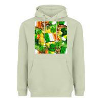 Matcha Ireland flag with St. Patrick's Day  digital paper Heavyweight Hoodie - BundleAndBundleShop
