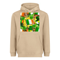 Mushroom Ireland flag with St. Patrick's Day  digital paper Heavyweight Hoodie - BundleAndBundleShop