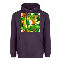 Plum Ireland flag with St. Patrick's Day  digital paper Heavyweight Hoodie - BundleAndBundleShop