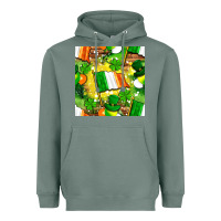 Sage Ireland flag with St. Patrick's Day  digital paper Heavyweight Hoodie - BundleAndBundleShop