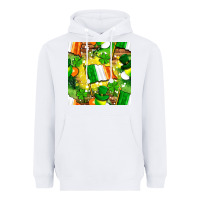 White Ireland flag with St. Patrick's Day  digital paper Heavyweight Hoodie - BundleAndBundleShop