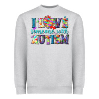 Heather Grey I love someone with Autism Heavyweight Sweatshirt - NancyCooperArtShop