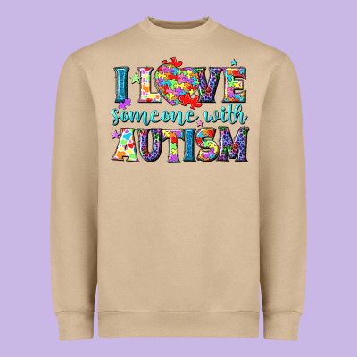 I Love Someone With Autism Heavyweight Sweatshirt Designed By Nancycooperartshop