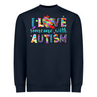 Navy I love someone with Autism Heavyweight Sweatshirt - NancyCooperArtShop