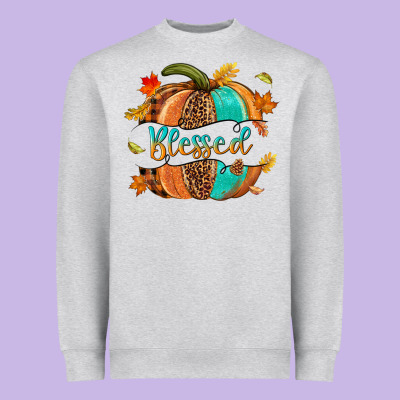Blessed Pumpkin Heavyweight Sweatshirt Designed By Nancycooperartshop