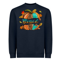 Navy Blessed pumpkin Heavyweight Sweatshirt - NancyCooperArtShop