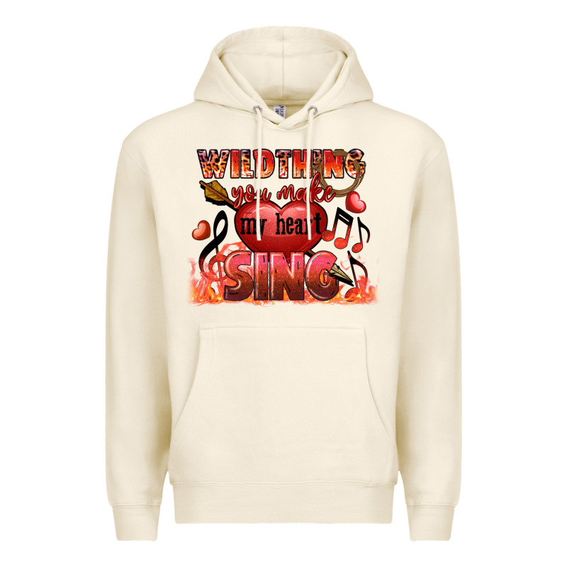 Valentine's Day Wild Thing You Make My Heart Sing Premium Hoodie by FaDigitalArtStudio | Teevron