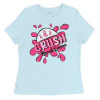 Baby Blue crush breast cancer Ladies Tee - MaliasSmallBusiness