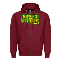 Burgundy Happy St. Patrick's Day Zipper Hoodie - HowdyJamesFarm