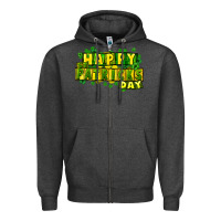 Charcoal Heather Happy St. Patrick's Day Zipper Hoodie - HowdyJamesFarm