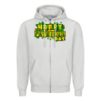 Dove Grey Happy St. Patrick's Day Zipper Hoodie - HowdyJamesFarm