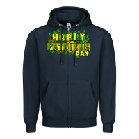Navy Happy St. Patrick's Day Zipper Hoodie - HowdyJamesFarm