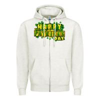 Oatmeal Heather Happy St. Patrick's Day Zipper Hoodie - HowdyJamesFarm