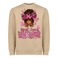 Mushroom brest cancer warrior afro messy bun Heavyweight Sweatshirt - texasbilliewilder