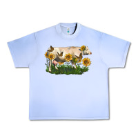 Charolais Cow With Sunflower Urban Heavy Tee | Teevron