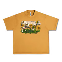 Peanut Butter charolais cow with sunflower Urban Heavy Tee - LillyAllenDesigns
