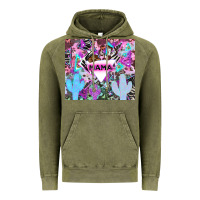 Vintage Olive mama cowboy western animal pattern neon Vintage Hoodie - LillyAllenDesigns