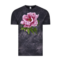 Cloud Black Peony Flower Illustrations Vintage Tee - LillyAllenDesigns