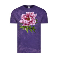 Cloud Purple Peony Flower Illustrations Vintage Tee - LillyAllenDesigns