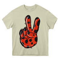 Mossy Ladybug Peace Sign Heavy Core Tee - Jasminsmagicworld