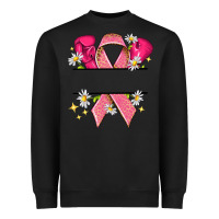 Black Personalized Breast Cancer ribbon Heavyweight Sweatshirt - NancyCooperArtShop