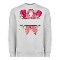 Heather Grey Personalized Breast Cancer ribbon Heavyweight Sweatshirt - NancyCooperArtShop