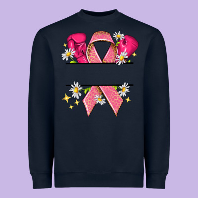 Personalized Breast Cancer Ribbon Heavyweight Sweatshirt Designed By Nancycooperartshop