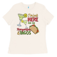 Bone i'm here for the margaritas and tacos Ladies Tee - MaliasSmallBusiness